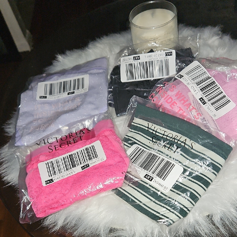 Victoria's Secret/Pink Bundle Panty Collection - Pink, Black,Purple,Pink